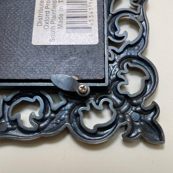 Vintage Ornate Silver-Tone Metal Picture Frame With Intricate Scroll Design - Picture 9 of 13